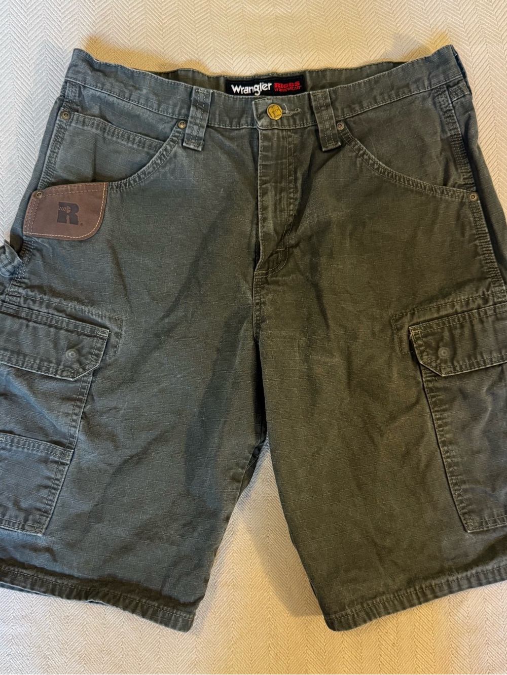 Wrangler RIGGS Workwear Ranger Cargo Shorts Men’s 32 Loden Green Ripstop 3W360LD